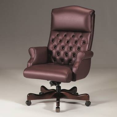 Maroon leather best sale office chair